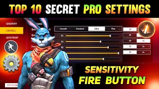 10 Pro Settings  Sensitivity  Fire Button 100 Working 😱  Auto Headshot Setting  Free Fire 4 [upl. by Fleischer]