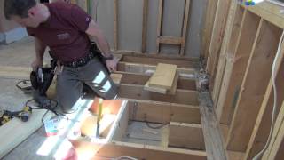 Bathroom Remodeling Part 7 Framing openings in floor joists [upl. by Cecily]