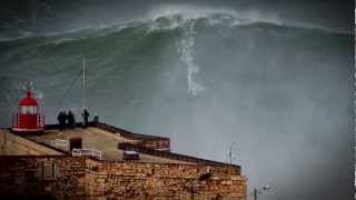 100ft World Record Wave Garrett McNamara Surfing Nazare Portugal [upl. by Ihsir]