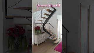 Unique amazing Metal stairs with railingtrandingshortviralshortmetalworkskills [upl. by Valonia699]