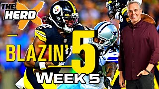 Blazin Five Colin Cowherd Gives His 5 Best NFL Bets For Week 5 Oct 6 [upl. by Cherie849]