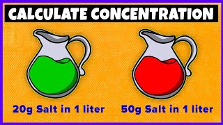 Concentration  How to Calculate Concentration of a Solution [upl. by Eltsirc]