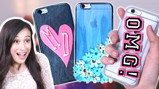 DIY  3 GEWELDIGE TELEFOONHOESJES MAKEN Bloemen hartjes en OMG hoesje [upl. by Komara]