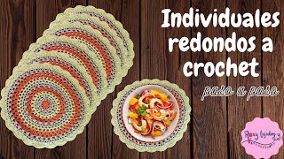 INDIVIDUALES REDONDOS A CROCHET PASO PASO MUY FACIL [upl. by Lahcsap]