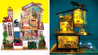 DIY Awesome Mini Houses With Incredible Decor  2 Cool Dollhouse Kits [upl. by Engapmahc169]