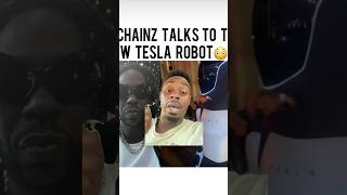 2Chains and the Tesla Robot is kinda crazy to see 2chains tesla teslarobot shotsfeed shorts [upl. by Aneleve440]