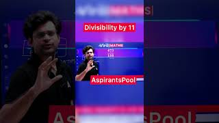 Divisibility Trick By 11 Ft Navneet Sir  viralmathtricks shorts [upl. by Einnaej]