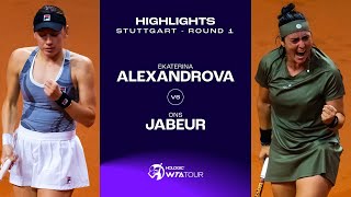 Ekaterina Alexandrova vs Ons Jabeur  2024 Stuttgart Round 1  WTA Match Highlights [upl. by Stutsman]