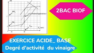 2BAC BIOF EXERCICE ACIDE BASE Degré d’acidité du vinaigre commercial [upl. by Kinnon681]