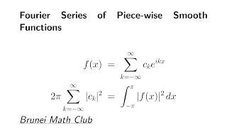 Fourier Series of Piecewise Smooth Functions [upl. by Akenaj613]