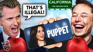 BACKFIRE Gavin Newsom BANS MEMES in California After Elon Posts Kamala Ad Video Goes VIRAL Instead [upl. by Asiak898]