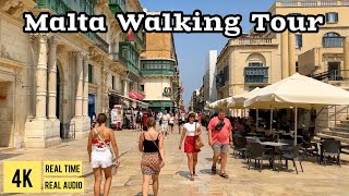 Walking Tour Malta  Full Tour of Valletta in real time [upl. by Bernie]