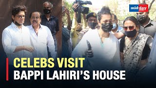 Alka Yagnik Shaan Kajol amp Others Arrive At Bappi Lahiris Home To Offer Condolences [upl. by Aron628]