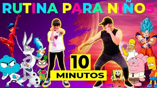 10 Minutos de EJERCICIOS para NIÑOS en Casa 😵💣KIDS WORKOUT at Home 👊💣 [upl. by Tingey]