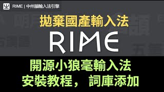 開源小狼毫 Rime輸入法，下載安裝教程及基本設置，四葉草詞庫添加，拋棄國產輸入法，相關鏈接見視頻說明 [upl. by Valeria]