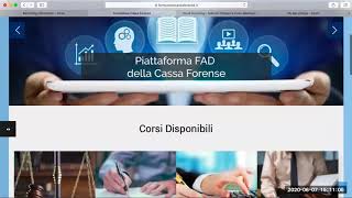 La piattaforma FAD della Cassa Forense crediti formativi gratuiti in materia previdenziale [upl. by Trillby]