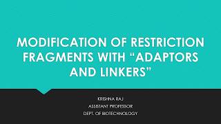 MODIFICATION OF RESTRICTION FRAGMENTS WITH ADAPTORS LINKERS AND HOMOPOLYMER TAILING MALAYALAM [upl. by Claudine]