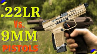 22 Pistol Vs 9mm Pistol  Which Is Better 22lr vs 9mm [upl. by Goodard]