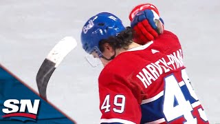 Canadiens HarveyPinard Gets The Monkey Off His Back With First Goal Since March 2023 [upl. by Ellienad71]