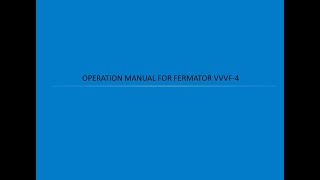 FERMATOR VVVF4 DOOR OPERATOR  OPERATION MANUAL [upl. by Keraj]