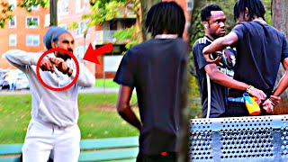 SHOOTING “THUGS” IN NEWYORK’S MOST DANGEROUS HOOD prank [upl. by Raskin]