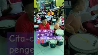 Pemain Bass Kwarto Terkecil cutebaby viralvideo drumband [upl. by Aiyot]