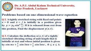 31 Problems on Onedimensional wave equationUnit2MathematicsIVaktu [upl. by Hsejar]