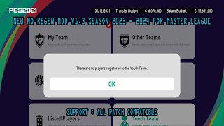 NEW NO REGEN MOD V13 FOR MASTER LEAGUE SEASON 2023  2024  ALL PATCH COMPATIBLE  REVIEWS [upl. by Reggy]