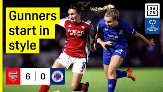 HIGHLIGHTS  Arsenal vs Rangers UEFA Womens Champions League Qualifying 202425 [upl. by Nnailuj397]