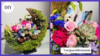 Apart bloemstuk 🌙🌸🐣  Cursus Bloemschikken 273  Carlein Tukkers  Voorjaarsbloemstuk 🥚 [upl. by Joni]