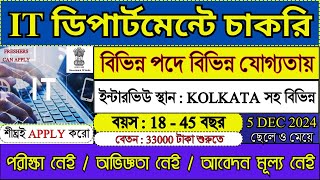 রাজ্যের IT ডিপার্টমেন্টে চাকরি 2024  IT Department Recruitment 2024  Govt Jobs  itjobs job [upl. by Kattie]