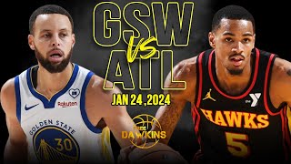 Golden State Warriors vs Atlanta Hawks Full Game Highlights  January 24 2024  FreeDawkins [upl. by Eedia]