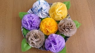 Easy amp Beautiful Napkin Flowers Tissue FlowersTutorial  Room Decor  DIY  Instructions [upl. by Terle]