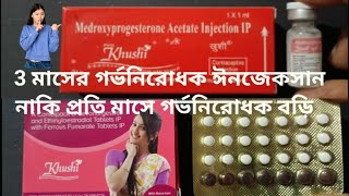 Contraceptive injection 3 months khusi injectiondepo provera injection সব তথ্য সহজ বাংলা ভাষায় [upl. by Kenton207]