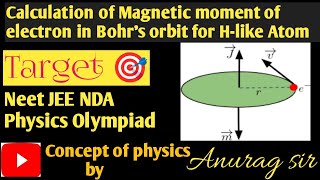 Modern Physics Magnetic moment of electron in Bohrs orbit cbsencrt [upl. by Cherilynn236]