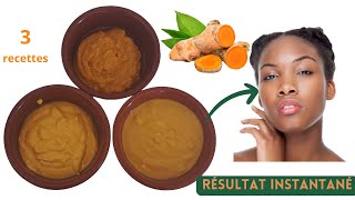 3 Masques Visage très efficaces à base de Curcuma fait maison étape par étape [upl. by Nevad]