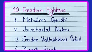 10 Freedom Fighters Name in English  Name of Indian Freedom Fighters [upl. by Irahs245]