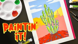 Painting a Wild Desert Landscape 🌵 Paintin it with Philip Boelter 🎨 Gouache Art Inspiration [upl. by Yelac]