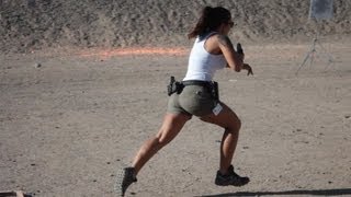 Michelle Viscusi Shooting Spring Steel With Her Glock 34 9mm [upl. by Yliram]