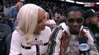 Cardi B and Offset give funny interview at Atlanta Hawks game [upl. by Aliakim898]