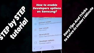 How to enable Developers options on Samsung [upl. by Chernow62]