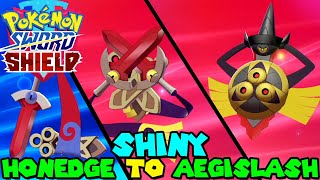 Evolving SHINY HONEDGE to SHINY AEGISLASH in Pokemon Sword amp Shield [upl. by Joao549]