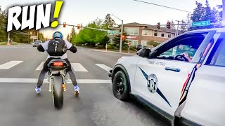 COPS VS BIKERS  MOTORCYCLE POLICE CHASE  ANGRY amp COOL COPS 2024 [upl. by Ymaral]