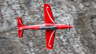 AXALP 2022  Swiss Air Force Pilatus PC21 flying display [upl. by Ennaerb817]