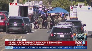 San Diego Police Officer Shot In Chollas Creek [upl. by Anahsohs164]