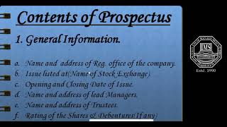 Prospectus amp Its Contents [upl. by Lydie164]