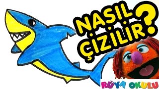 Nasıl Çizilir  Köpek Balığı  Çocuklar İçin Resim Çizme  RÜYA OKULU [upl. by Bonis]