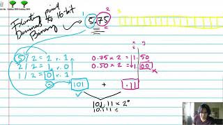 CSCI20 Convert Decimal Fraction to 16bit Binary [upl. by Moulton]