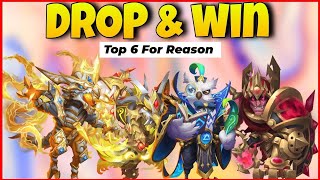 My Favourite Top 6 Hero  Drop amp Win Team Castle Clash [upl. by Anear]