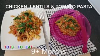 Chicken Lentil amp Tomato Pasta  Baby food recipe  9 Months [upl. by Hafirahs]